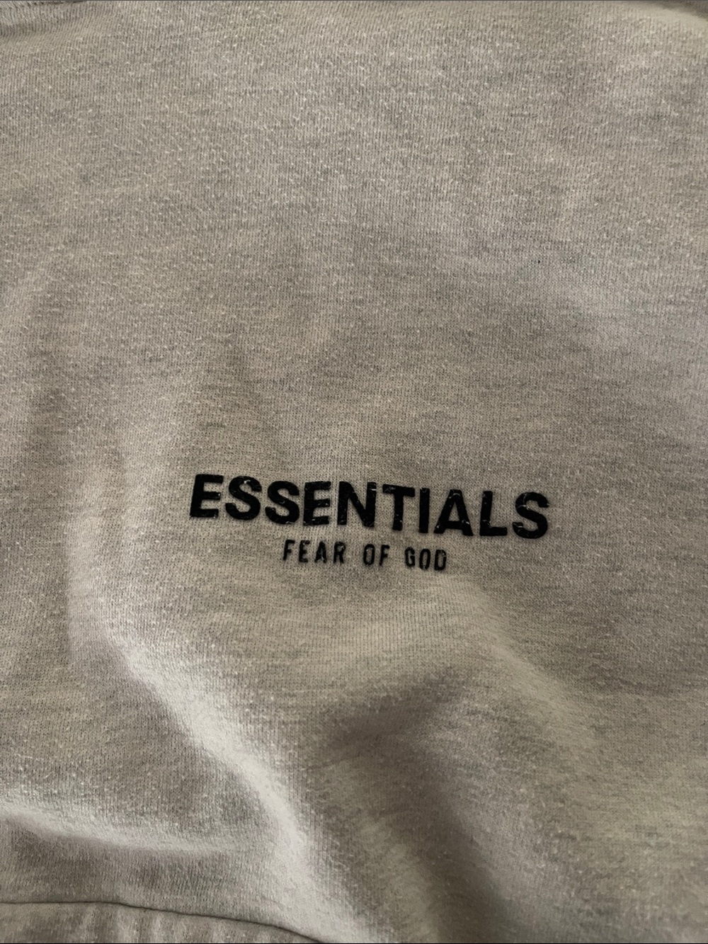 Essentials Light Gray Hoodie with Chest Logo - Picture 2 of 5